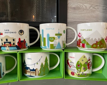 Starbucks “You are Here” 14 oz mugs assorted- rare collection FREE shipping