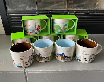 Rare collection You Are Here Starbucks 14 oz mugs.