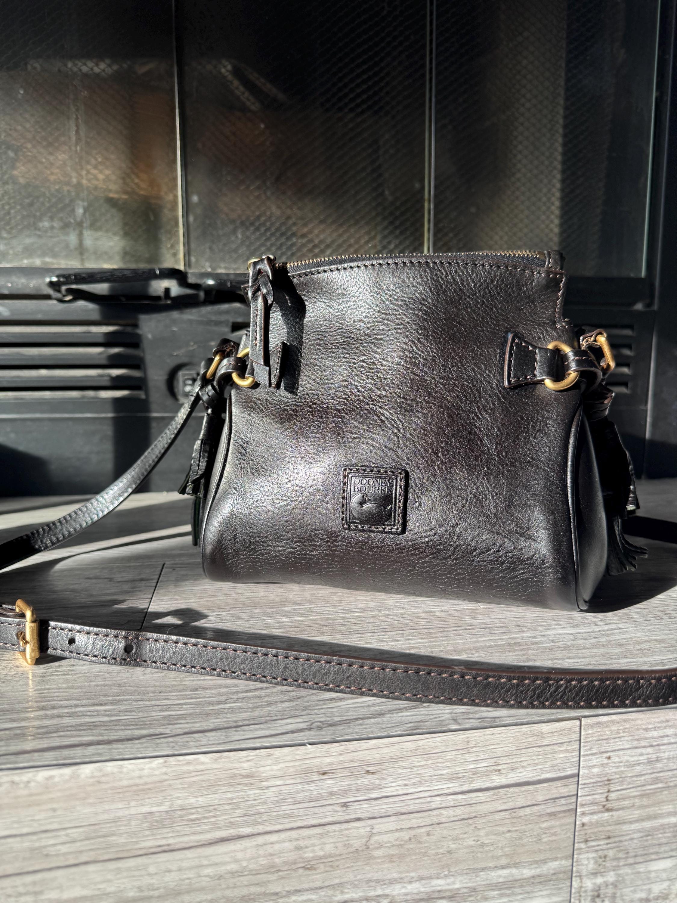 RARE Dooney & Bourke Florentine Leather and Cotton Canvas Backpack, Coin Case Chic Florentine satchel by Dooney & Bourke in the rare color  main image 3