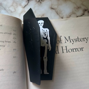 Halloween Bookmark Coffin Skeleton Gothic personalized Gift