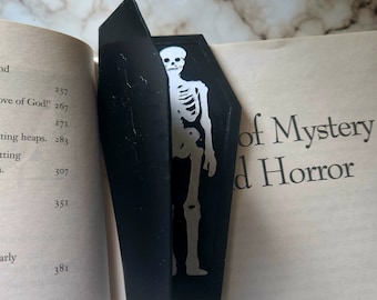 Halloween Bookmark Coffin Skeleton Gothic personalized Gift