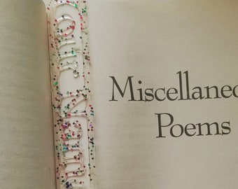 Marque page personnalisé nom scintillant cadeau personnalisé bas de Noël