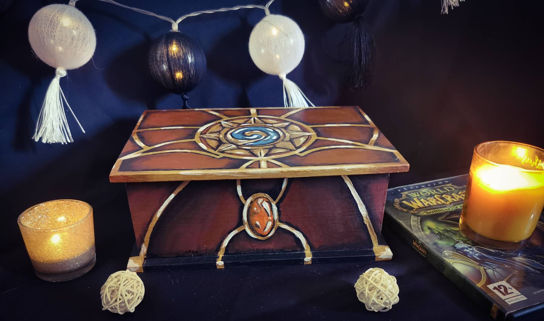 Boîte en Bois Fait Main Heartstone/Blizzard /World Of Warcraft