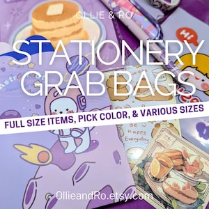 Cute Stationery Grab Bags - Pens, highlighters, pencils, stickers, memo pad, sticky notepads, washi, & more! Shipping comes with tracking.