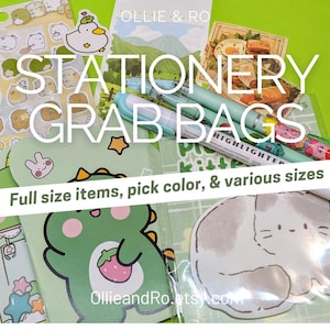 Cute Stationery Grab Bags - Pens, highlighters, pencils, stickers, memo pad, sticky notepads, washi, & more! Shipping comes with tracking