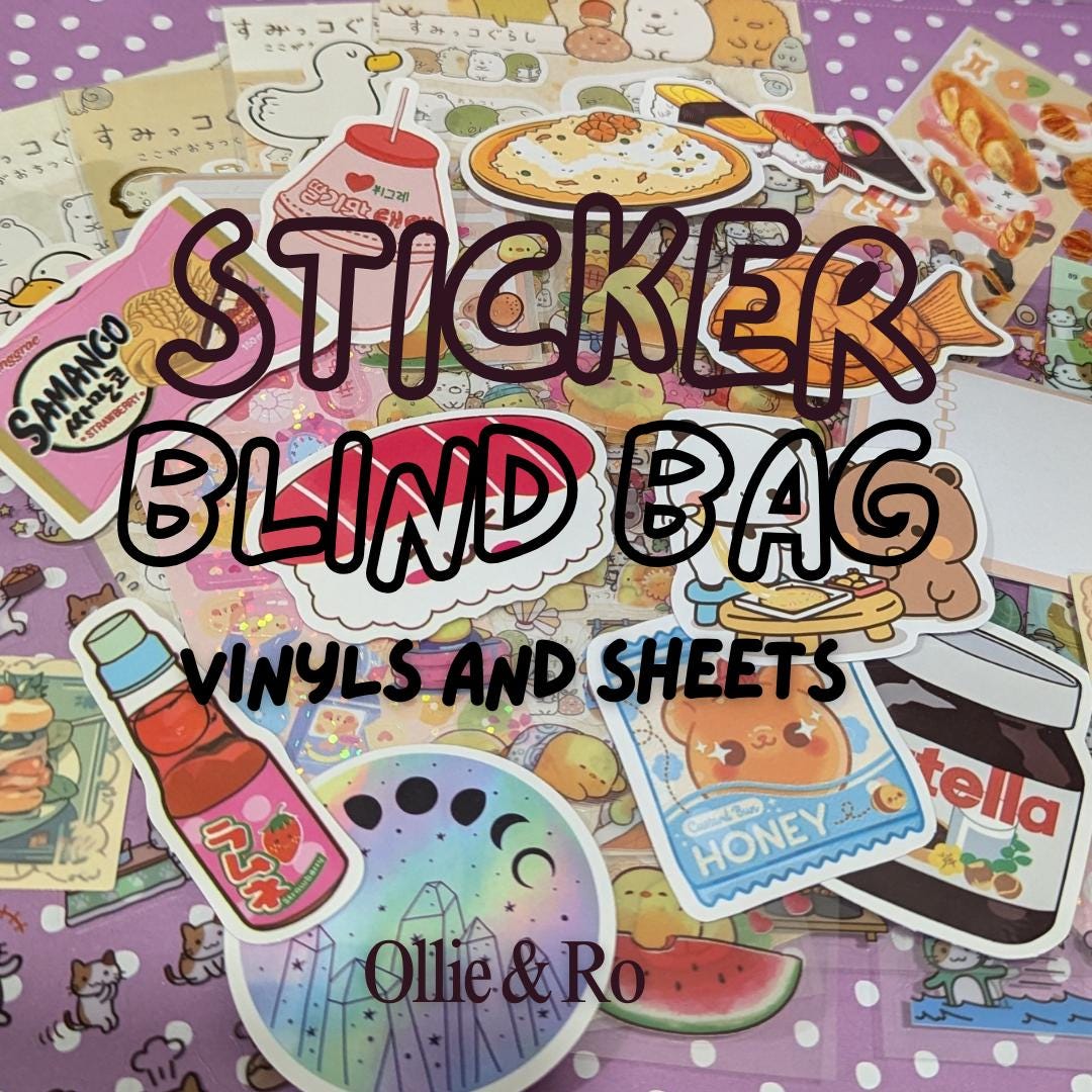 Kawaii Sticker Blind Bag Vinyl and Sheets 20-25 Stickers per Bag Plus ...