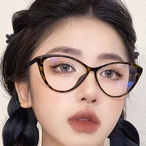 Womens Eyewear Black Hot Fashion Clear Lens Nerd Geek Glasses Retro Cat Eye Style UV420