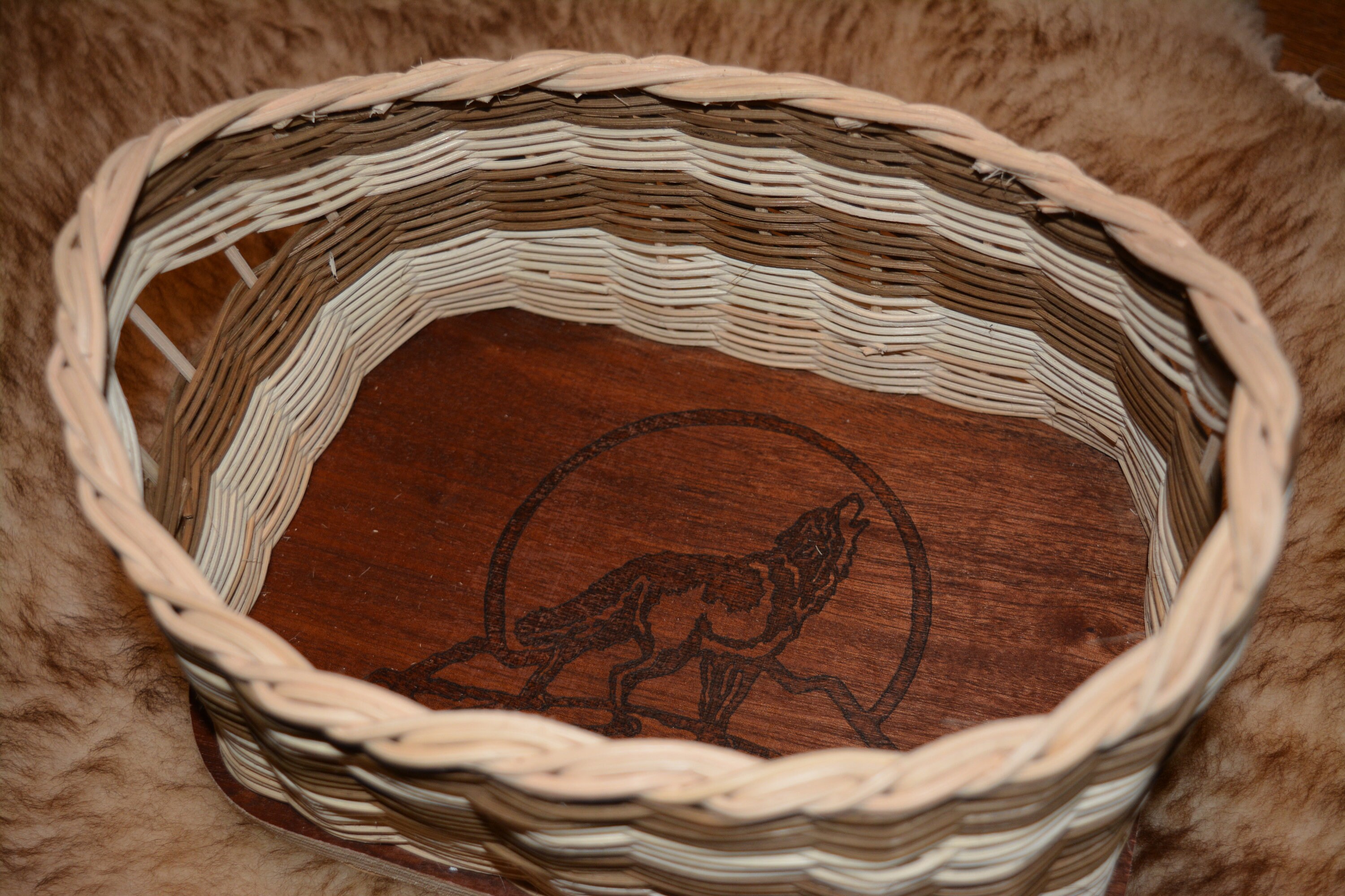 Basket handwoven rattan bread basket Etsy