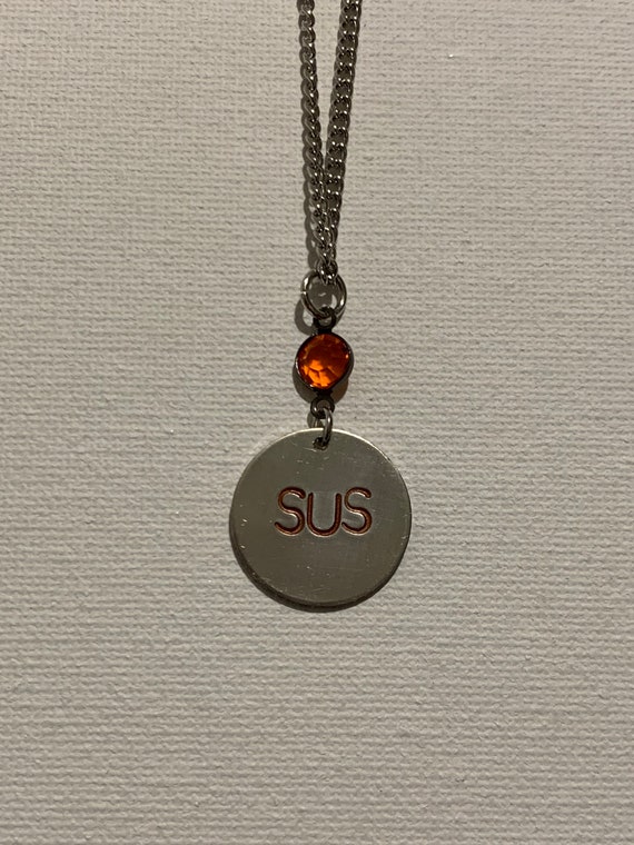Sus With Gem Among Us Inspired Necklace 