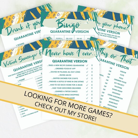 6 Adult Birthday Party Games Bundle Pink Virtual Zoom Birthday