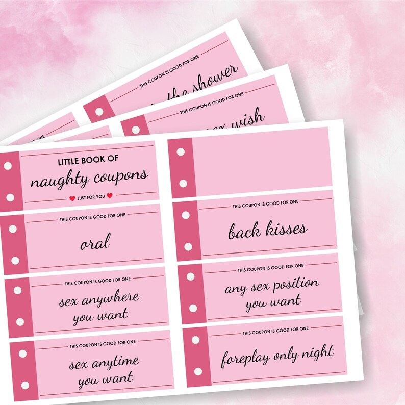 Naughty Coupon Book for Her, Birthday Gift, DIY Gift Idea, Instant Download, Printable Coupons ...