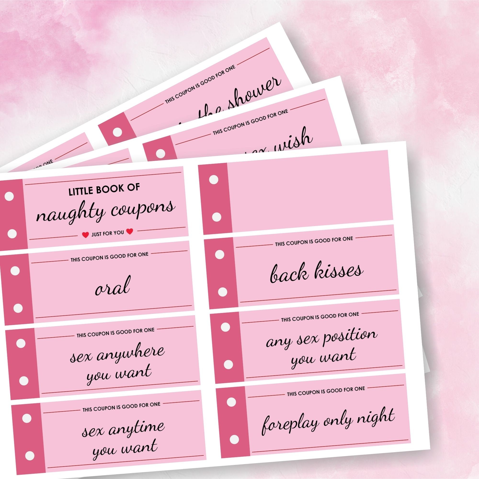 Naughty Coupon Book for Her, Birthday Gift, DIY Gift Idea, Instant Download, Printable Coupons ...