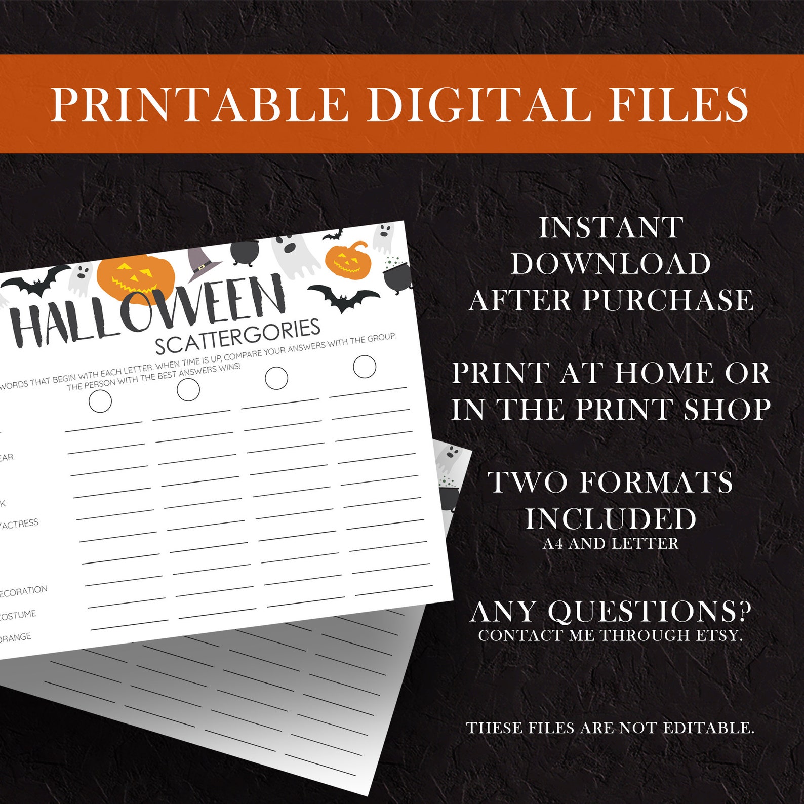 Halloween Games Halloween Game Printable Halloween Party - Etsy