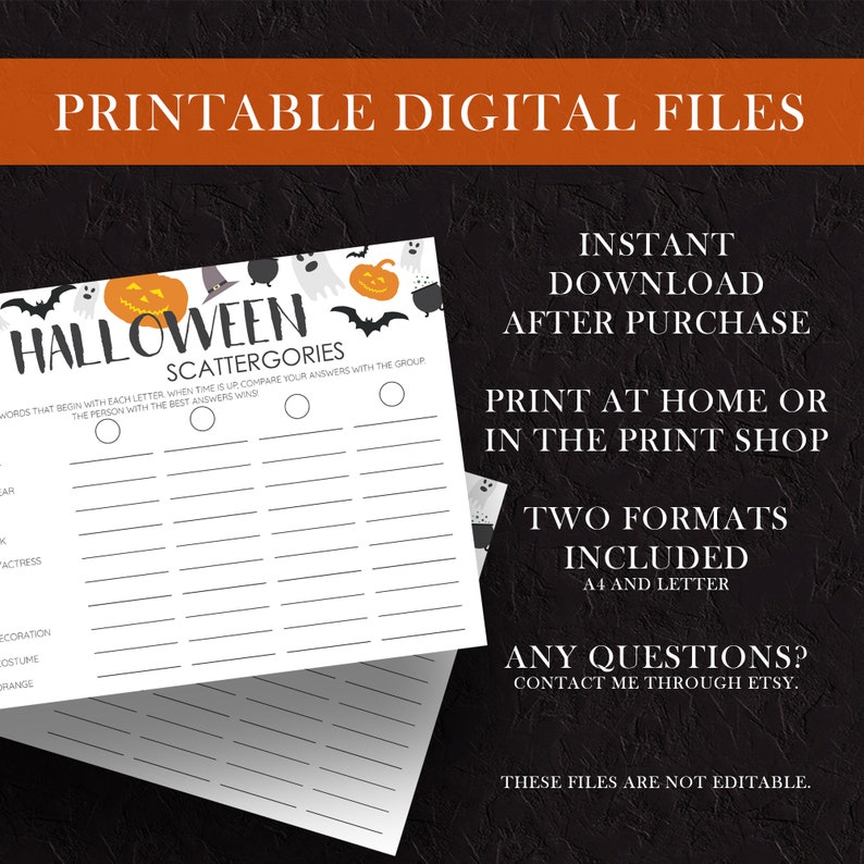 Teen Virtual Halloween Halloween Games Adult Halloween Game Halloween Party Games Halloween Games Printable Bundle Instant Download