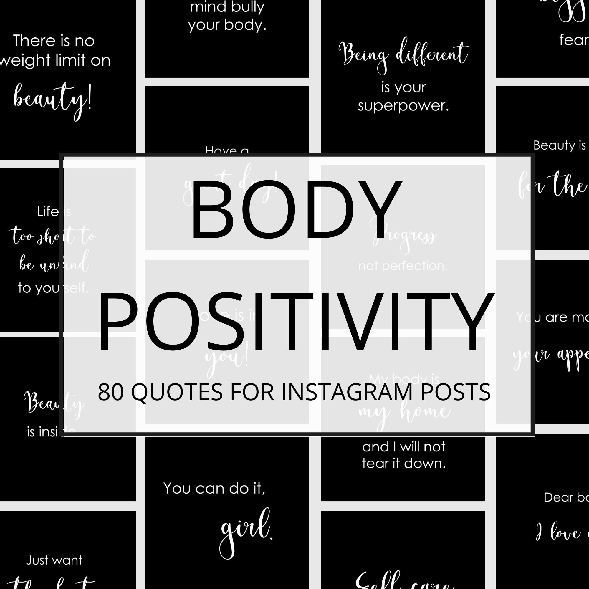80 Instagram Posts Body Positive Motivational Quotes Social Etsy 日本