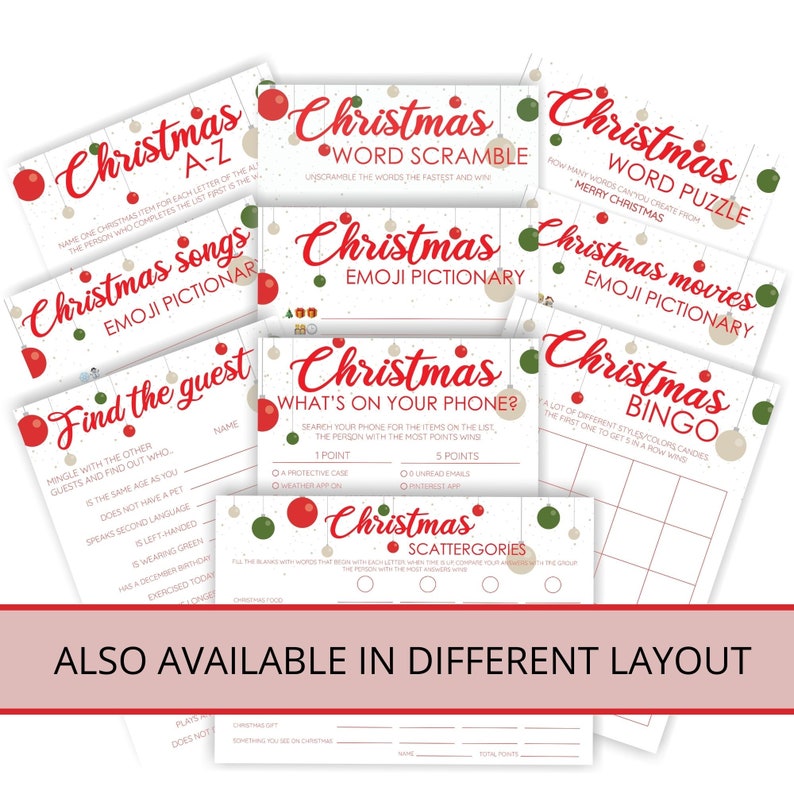 10 Christmas Games Bundle Virtual Christmas Party Games Etsy