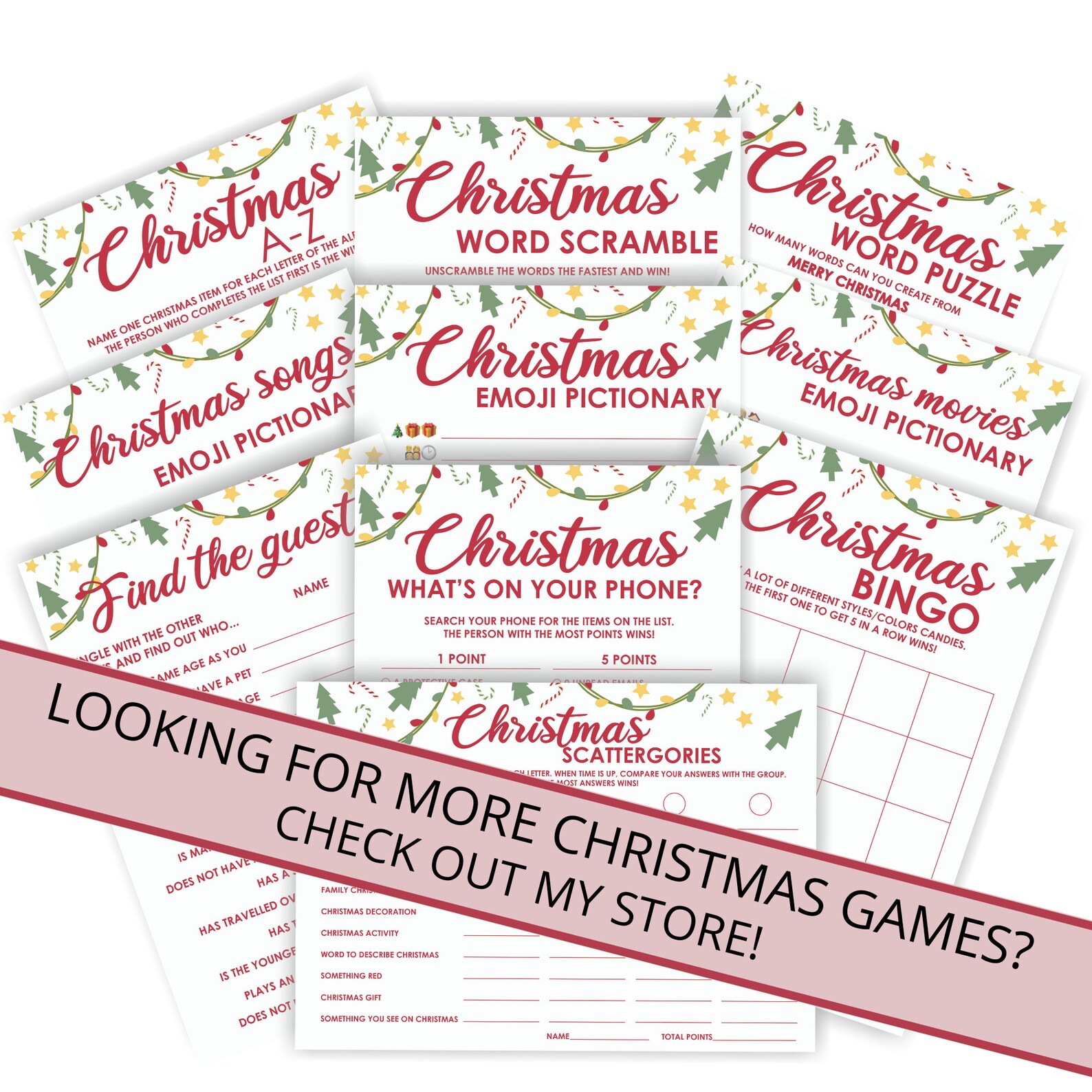 Word Scramble Virtual Christmas Game Fillable Family Game | Etsy
