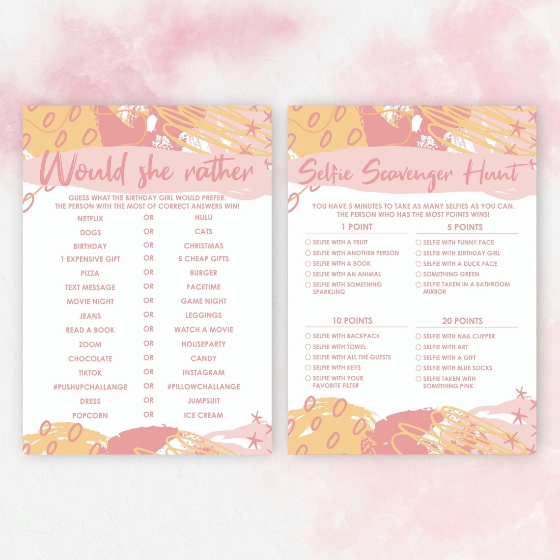 5 Teen Birthday Party Games Bundle, Virtual Zoom Birthday, Game for