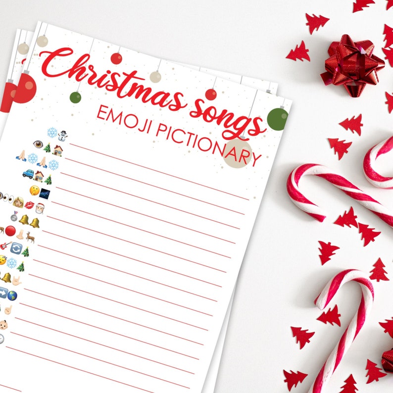 Christmas Songs Emoji Pictionary Game Christmas Games | Etsy