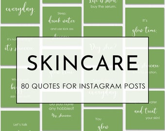 80 Instagram Posts Skincare Esthetician, Skincare Quotes, Social Media Posts, Instagram Med Spa Quotes, Premade Instagram Templates, Green