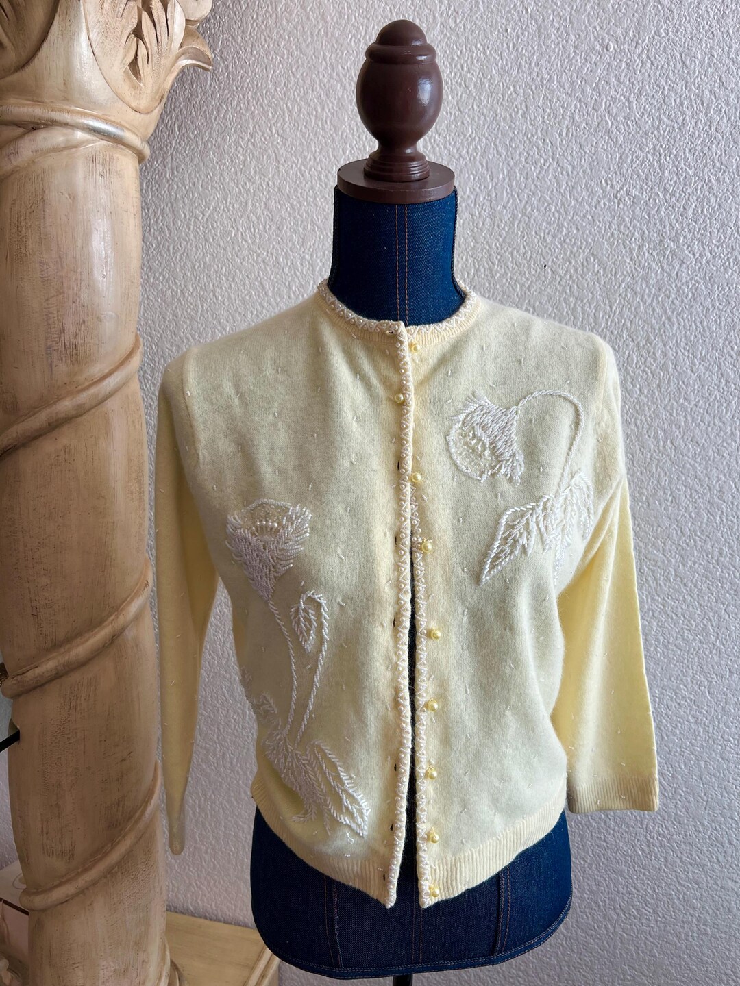Vintage Button-Down Collar Cardigan - Long-Sleeve, Oversized main image 0