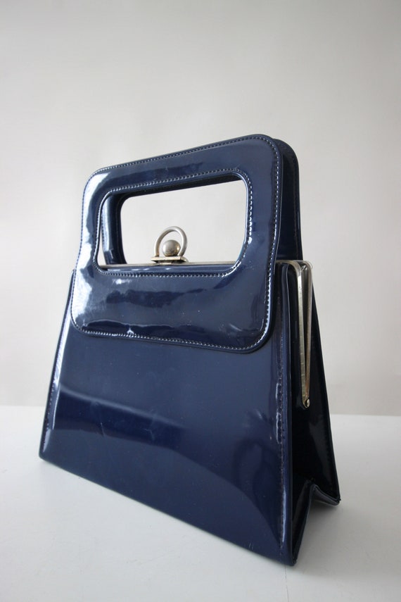 RARE Vintage 1950's 1960's Handbag | Blue Patent M