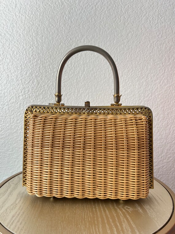 Vintage 50s-60s Wicker Handbag | Summer purse