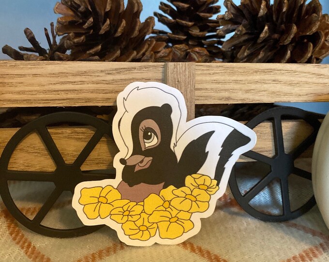 Flower From Bambi Sticker Disney Deer Skunk Bambi Floral Waterproof