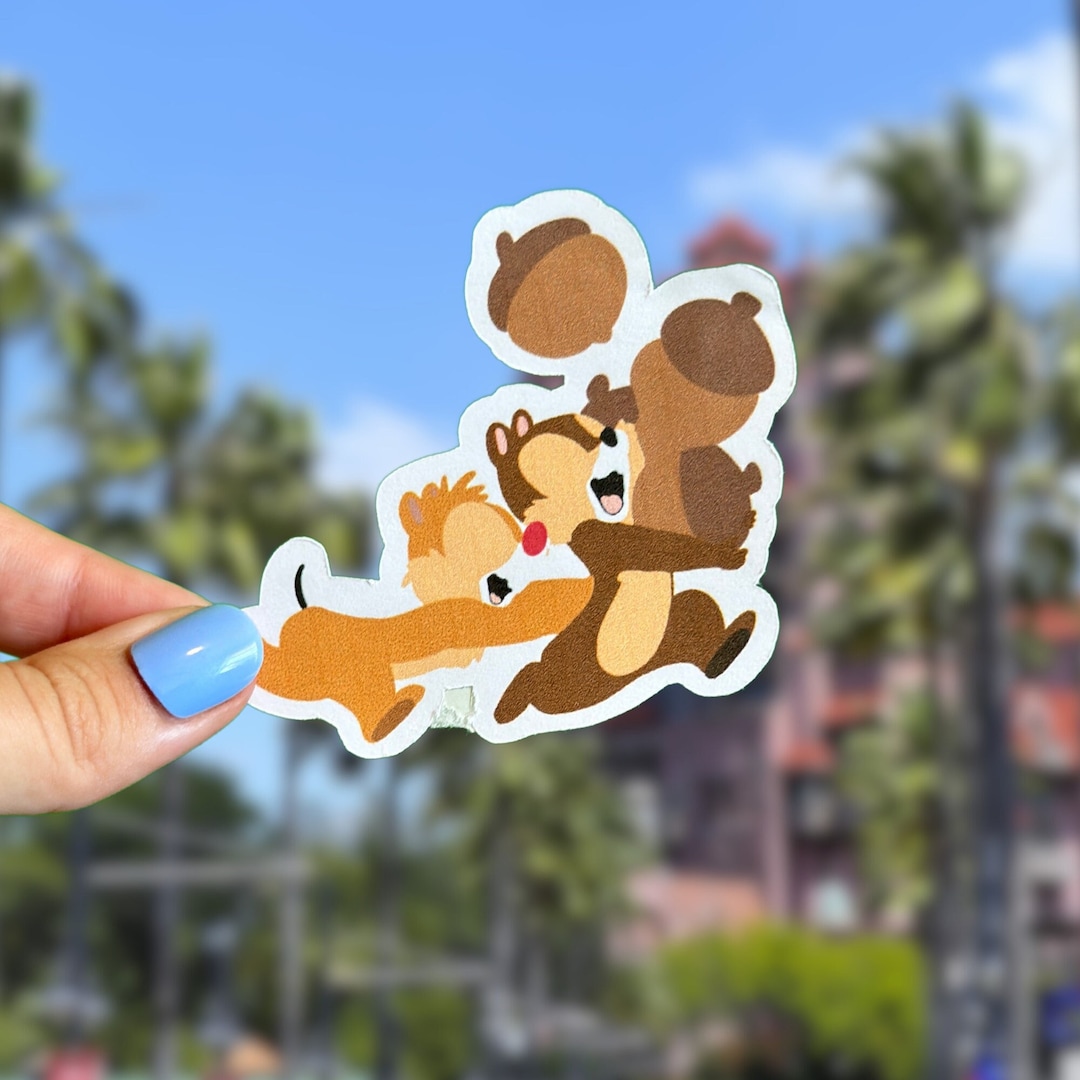 Chip & Dale Sticker Disney Chipmunk Nut Acorn Glossy - Etsy