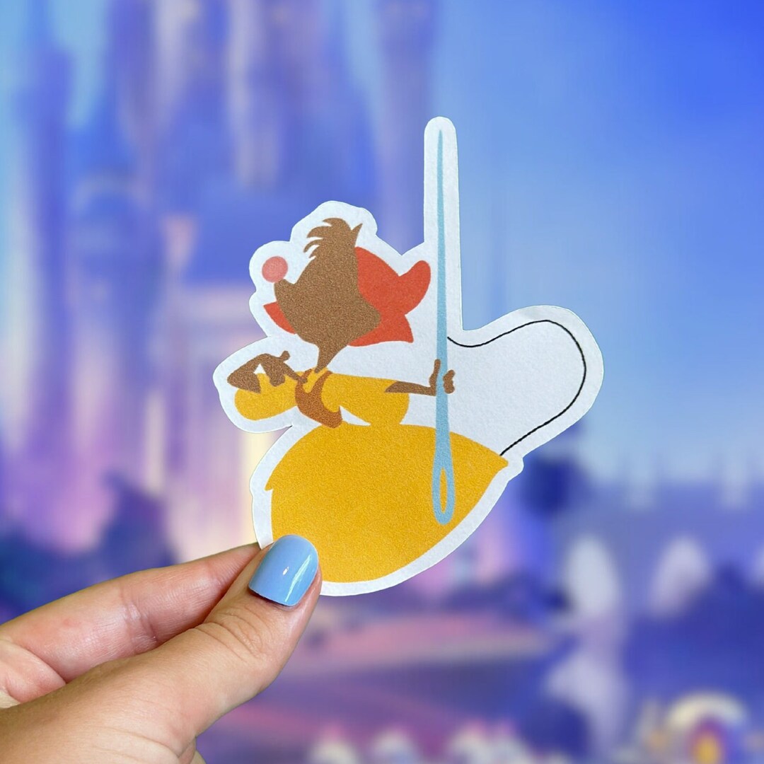 Sewing Mouse Sticker Disney Princess Cinderella Waterproof Vinyl ...