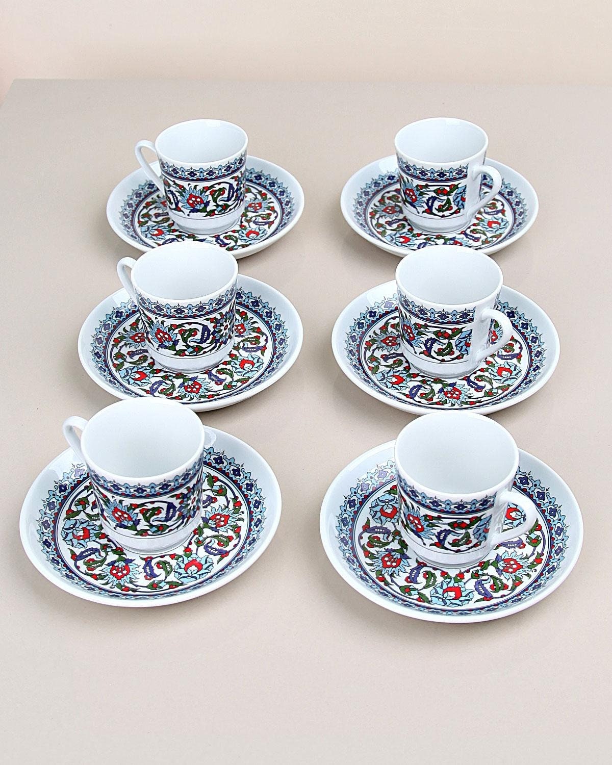 Turkish Greek Style Coffee Cups 12 Pieces/6 Person With Etsy