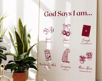 God Says I am | Bible Verse Print | Digital Download