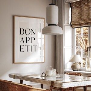 Bon Appetit Print, Printable Wall Art, Dining Room Wall Art, Bon Appetit Sign, Typography Quote Print, Kitchen Wall Art Print, Minimal
