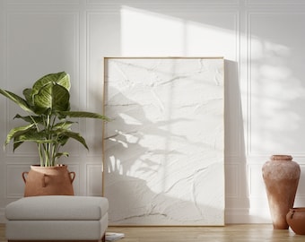 White Plaster Wall Art Print, Textured Minimalist, Modern (Digital Download)