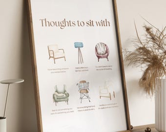 Thoughts to Sit With | Therapy Print | Self Care Printable