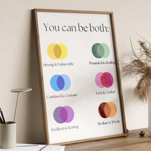 You Can Be Both Therapist Print, Mental Health Office Art (Digital Download)