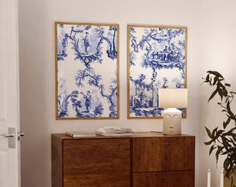 Blau-weißes Chinoiserie Ingwerglas Print-Set (digitaler Download)
