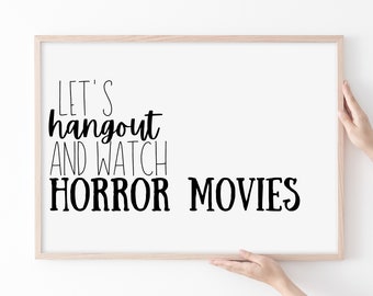 Halloween-horrorfilm nacht Art Print | Spookachtig herfstdecor (digitale print)