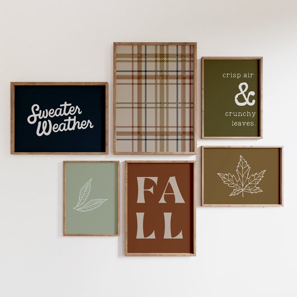 Autumn Gallery Wall Art Prints, Fall Home Decor (Digital Download)