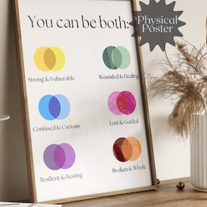 You Can Be Both Therapy Poster | Therapist Office Wall Art | Mental Health Decor | Modern Counseling Print | UNFRAMED POSTER image 1