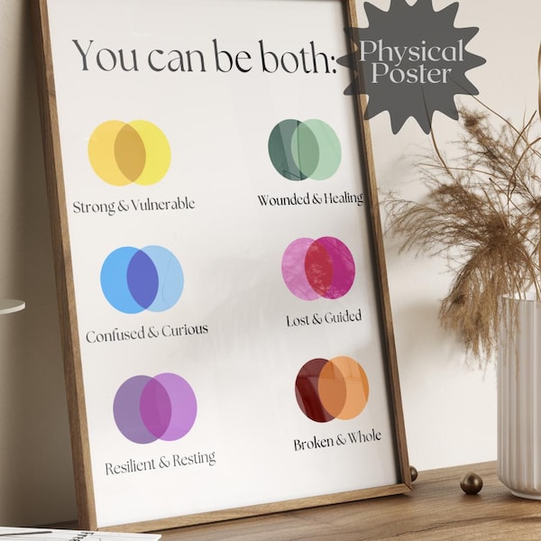 You Can Be Both Therapy Poster | Therapist Office Wall Art | Mental Health Decor | Modern Counseling Print | UNFRAMED POSTER