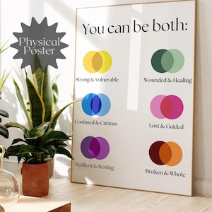 You Can Be Both Therapy Poster | Therapist Office Wall Art | Mental Health Decor | Modern Counseling Print | UNFRAMED POSTER image 7