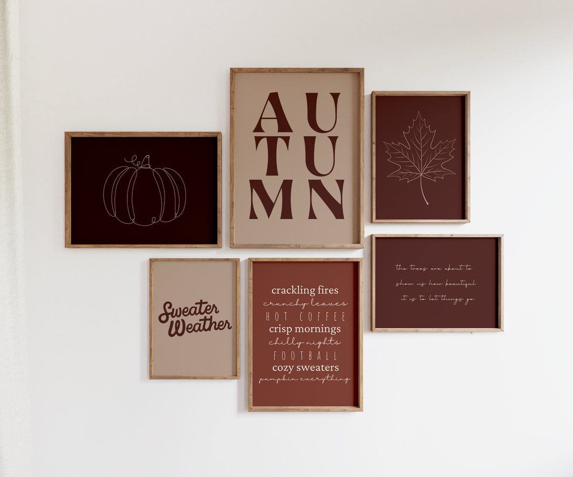 Fall Printable Art Set, Autumn Gallery Wall Decor (digital Download) - Etsy