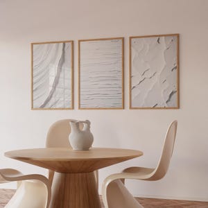 Textured White Wall Art Prints, Abstract Modern Set (Digital Download)