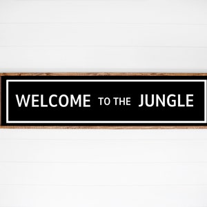 Welcome To Jungle, Black and White, Welcome Sign, Funny Entryway Wall Art, Porch Decor, Humorous Wall Art, Minimalist Font, Set of 2