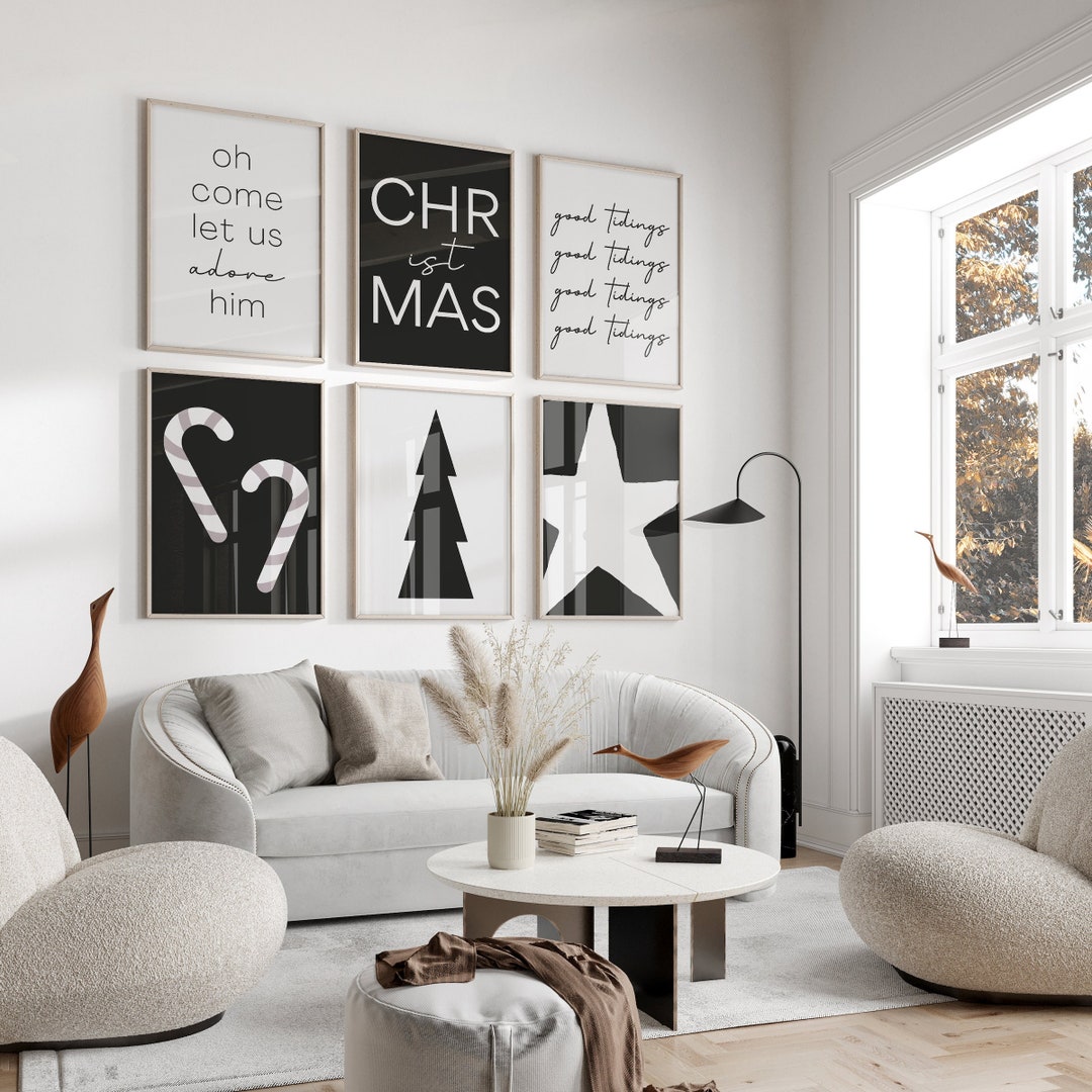 Modern Christmas Wall Art, Christmas Printable Set, Christmas Prints