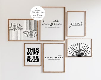 Home Office Set, Set of 6 Prints, Office Wall Decor, Home Office Decor, Work From Home Art Prints, Office Wall Art, Printable Wall Art