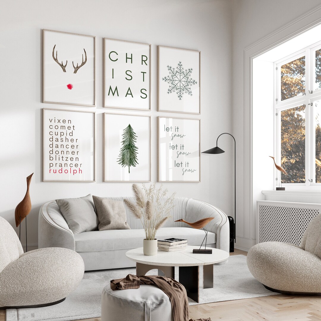 Minimal Christmas Wall Art, Christmas Printable Set, Christmas Prints ...