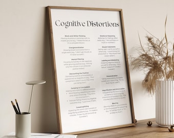 CBT Print | Therapy Print | Cognitive Distortions and Corrections