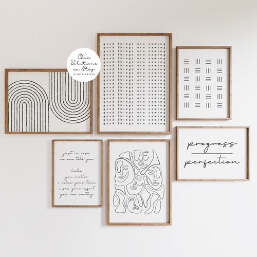 Home Office Set Set of 6 Prints Office Wall Decor Home Etsy